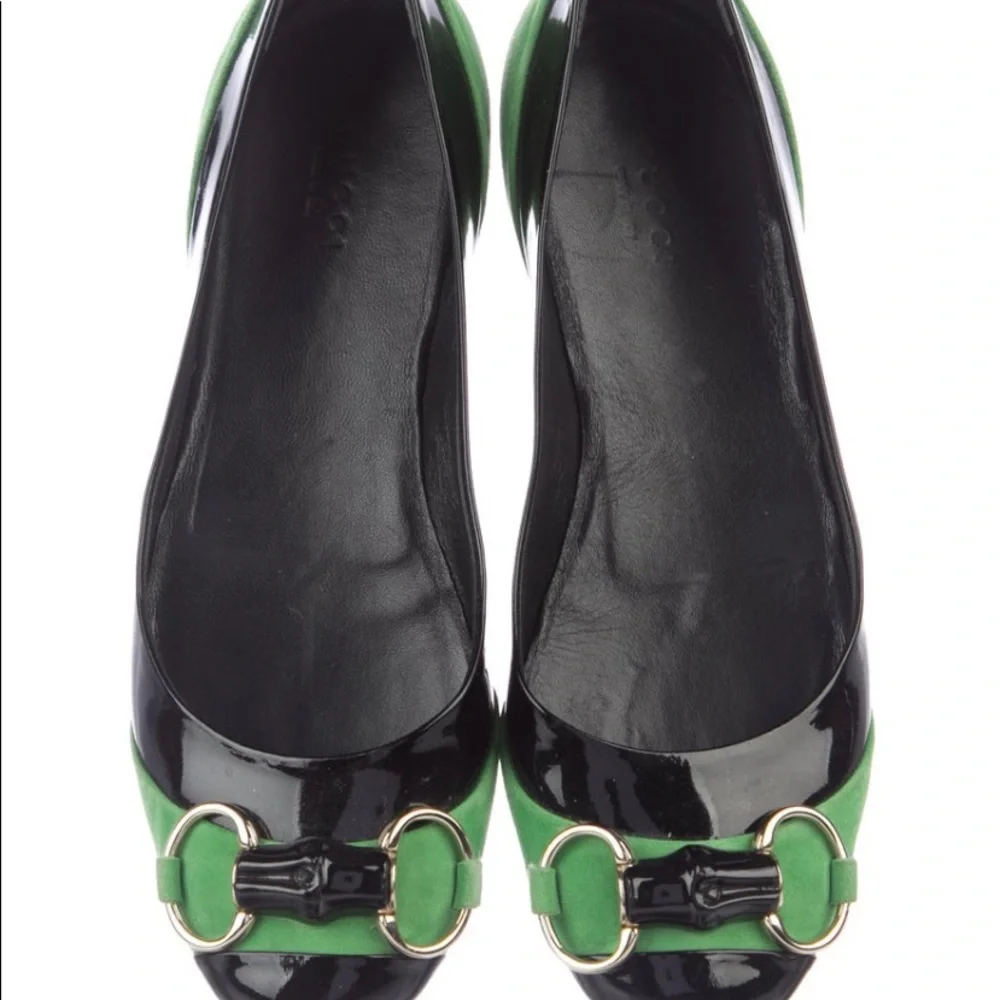 Gucci Horsebit Suede Flats - Picture 1 of 5